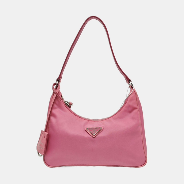 Authenticated pre-owned Re-Edition2005 Mini Nylon Red - Top Handle Bag at Looply