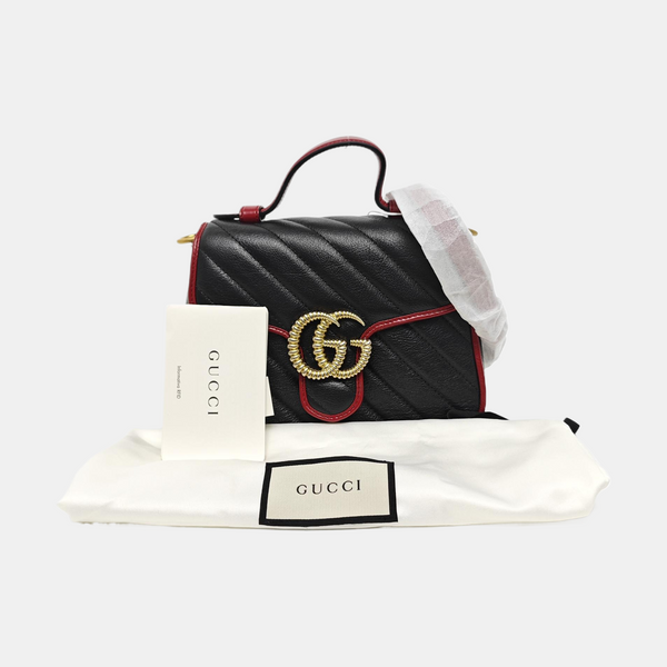 GG Marmont Mini Quilted Calfskin Black