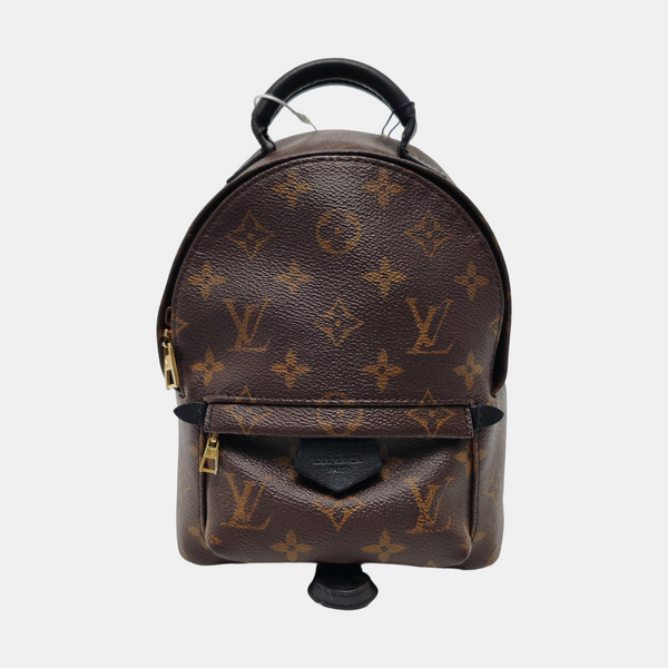 Authenticated pre-owned PALM SPRINGS Mini Monogram Coated Canvas Brown - Backpack at Looply