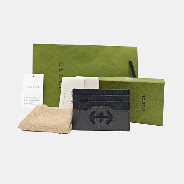 Monogram Coated Canvas Card Holder Black