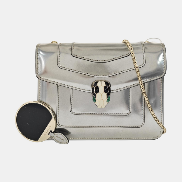 SERPENTI FOREVER Small Patent Leather Silver