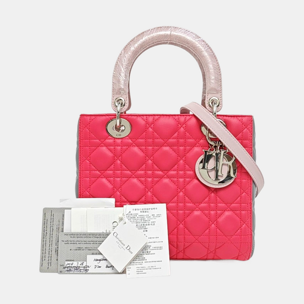 Lady Dior Medium Cannage Lambskin Red