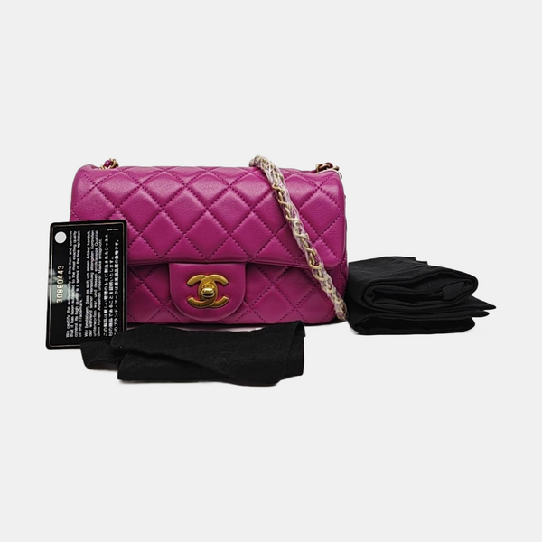 CLASSIC FLAP Mini Quilted Lambskin Purple