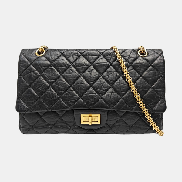 2.55 Maxi Quilted Calfskin Black