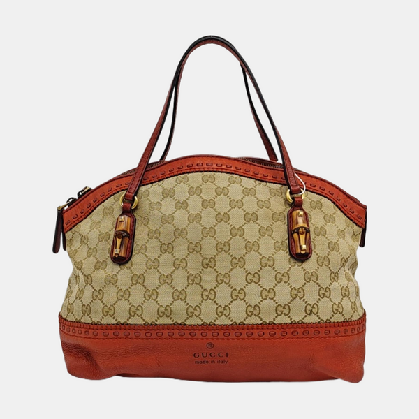Monogram Canvas Tote Bag Beige