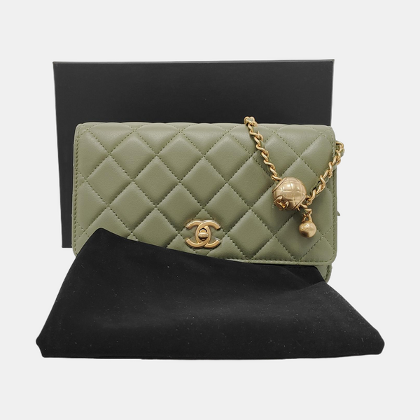 WOC Quilted Lambskin Green
