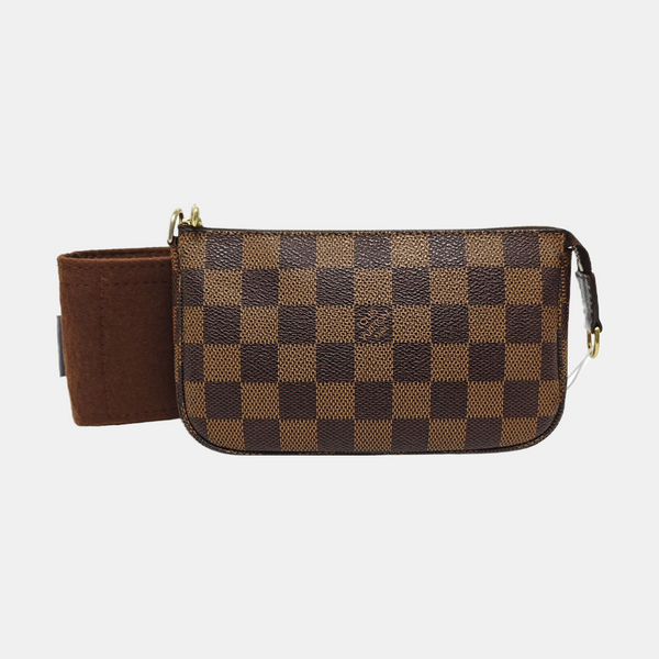 Authenticated pre-owned ACCESSOIRES MM Damier Ebene Coated Canvas Brown - Clutch at Looply