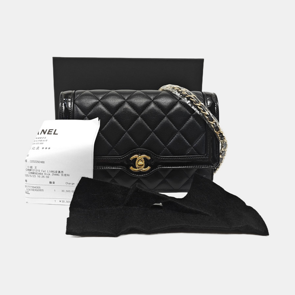 WOC Quilted Lambskin Black