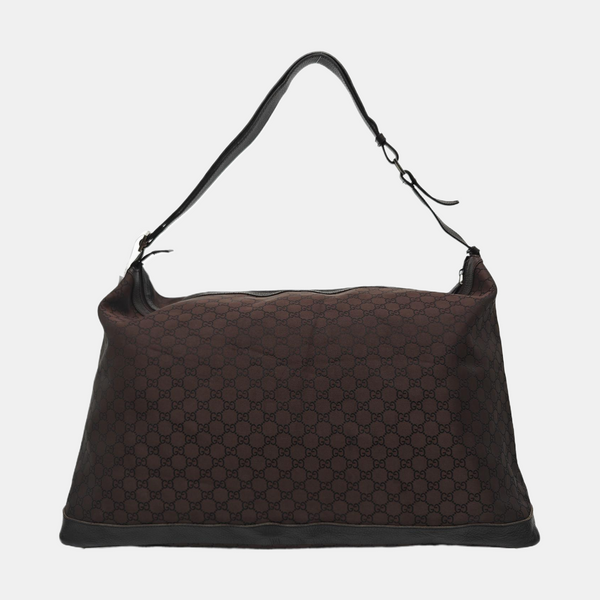Monogram Nylon Shoulder Bag Brown