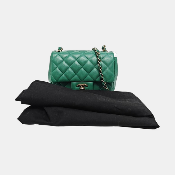 CLASSIC FLAP Mini Quilted Lambskin Green