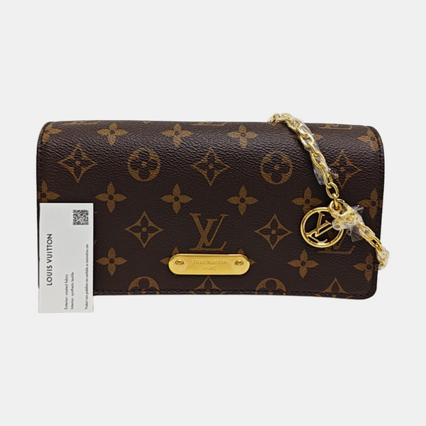 Lily Monogram Coated Canvas Brown