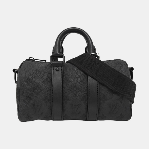 KEEPALL 25 Monogram Calfskin Black