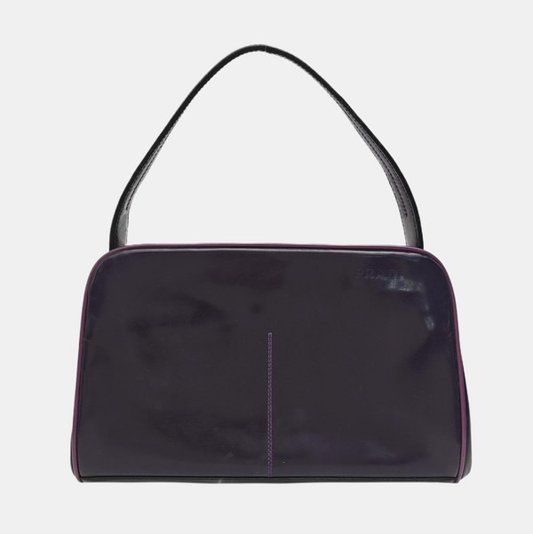 Calfskin Top Handle Bag Purple