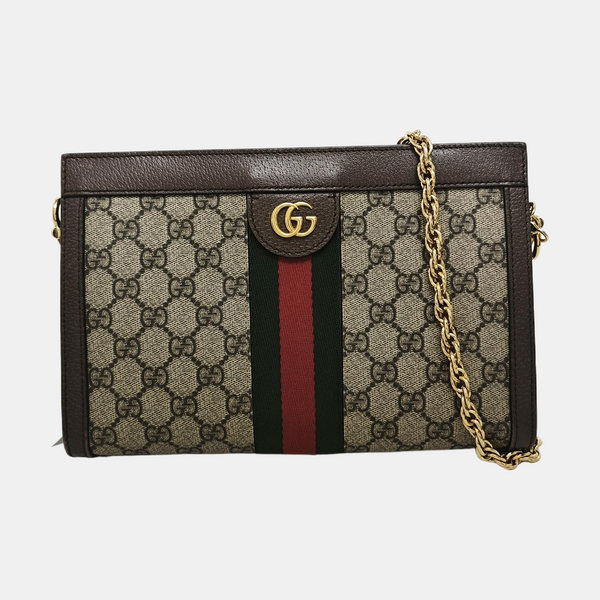 Ophidia Small Monogram Coated Canvas Beige