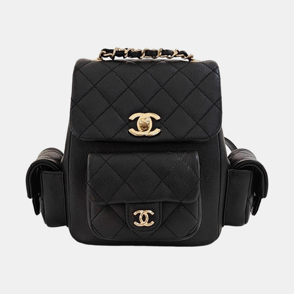 Quilted Grained Calfskin Small Black