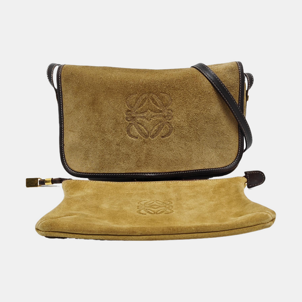 Suede Shoulder Bag Brown