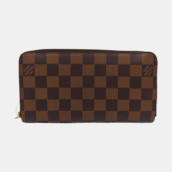 ZIPPY Damier Ebene Coated Canvas Brown Wallet