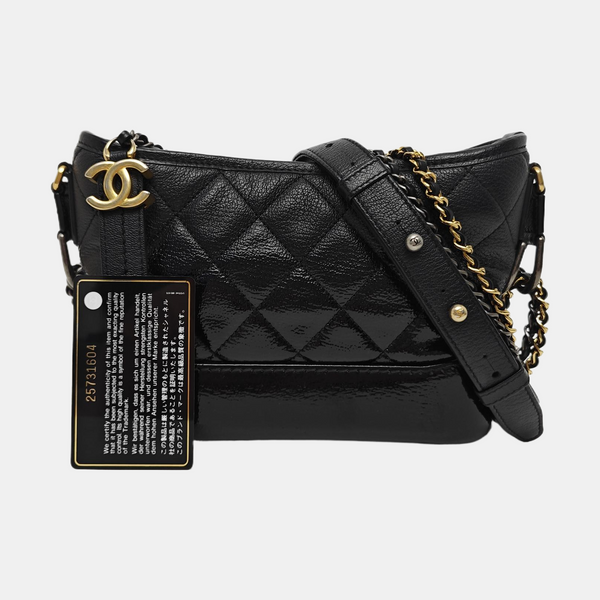 GABRIELLE Small Quilted Lambskin Black