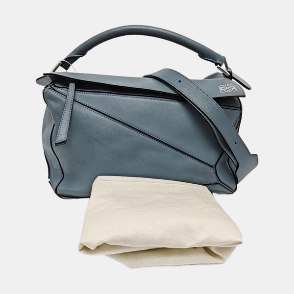Puzzle Medium Calfskin Blue