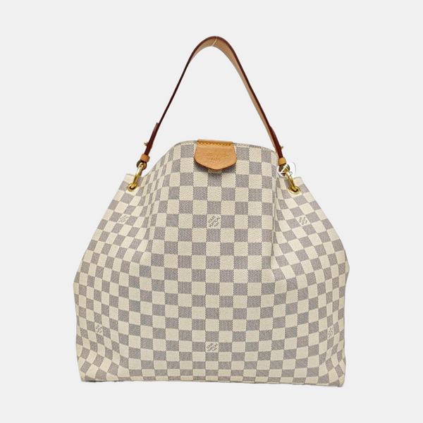 GRACEFUL PM Damier Azur Coated Canvas White