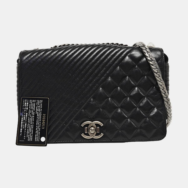 COCO BOY Quilted Calfskin Black