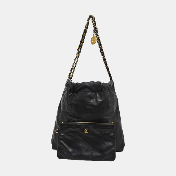 CHANEL 22 Small Quilted Calfskin Black