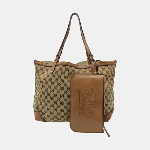 Monogram Canvas Tote Bag Brown