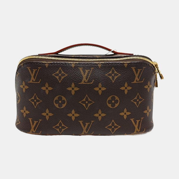 Monogram Coated Canvas Top Handle Bag Brown