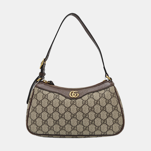 Ophidia Small Monogram Coated Canvas Brown