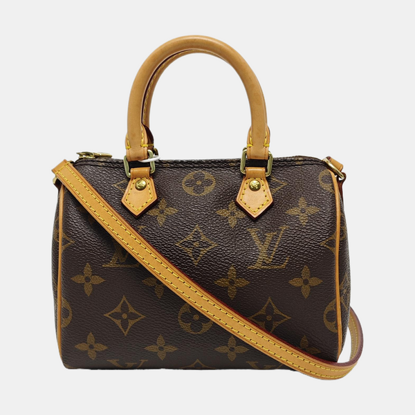 SPEEDY Nano Monogram Coated Canvas Brown