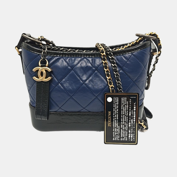 GABRIELLE Small Quilted Calfskin Blue
