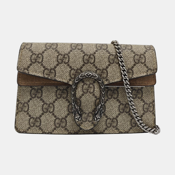 Dionysus Super Mini Monogram Coated Canvas Beige