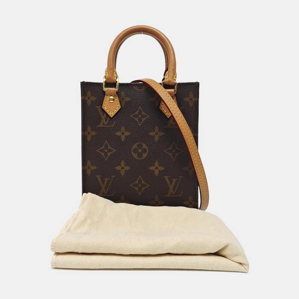SAC PLAT Mini Monogram Coated Canvas Brown