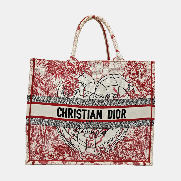 Authenticated pre-owned Book Tote Large Canvas Red - Tote Bag at Looply