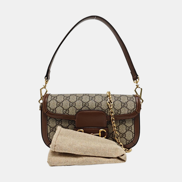 Horsebit 1955 Medium Monogram Coated Canvas Black