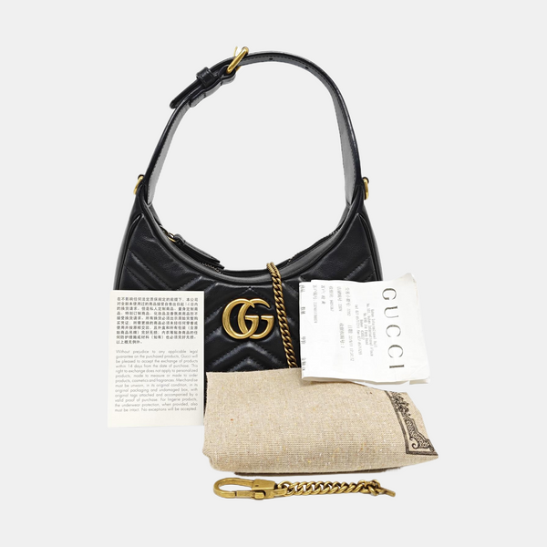 GG Marmont Mini Quilted Calfskin Black
