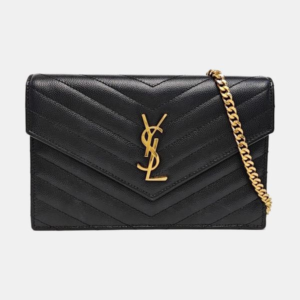 MONOGRAM Chevron Calfskin Black