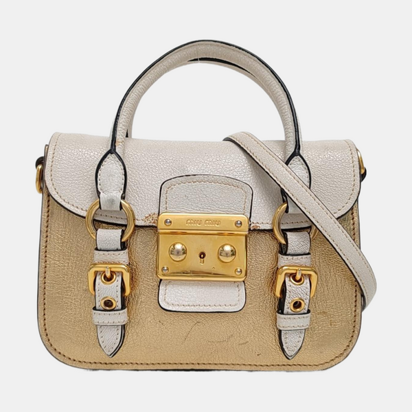 Calfskin Shoulder Bag Gold