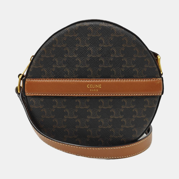 TRIOMPHE ROUND Mini Coated Canvas Brown