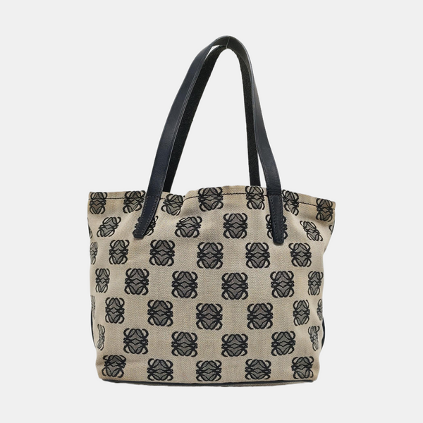 Monogram Canvas Tote Bag Gray