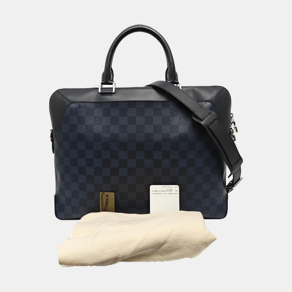 Damier Coated Canvas Crossbody Bag Blue