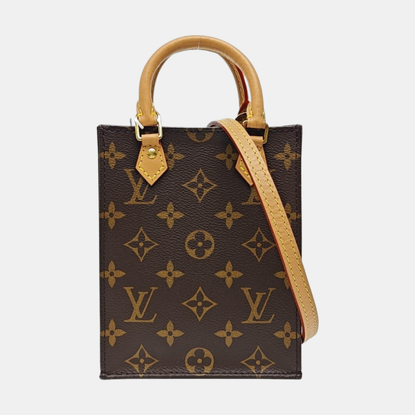 SAC PLAT Mini Monogram Coated Canvas Brown