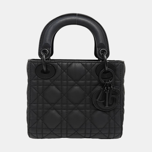 Lady Dior Mini Cannage Calfskin Black