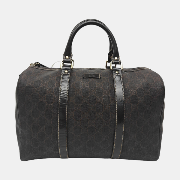 Boston Monogram Coated Canvas Brown