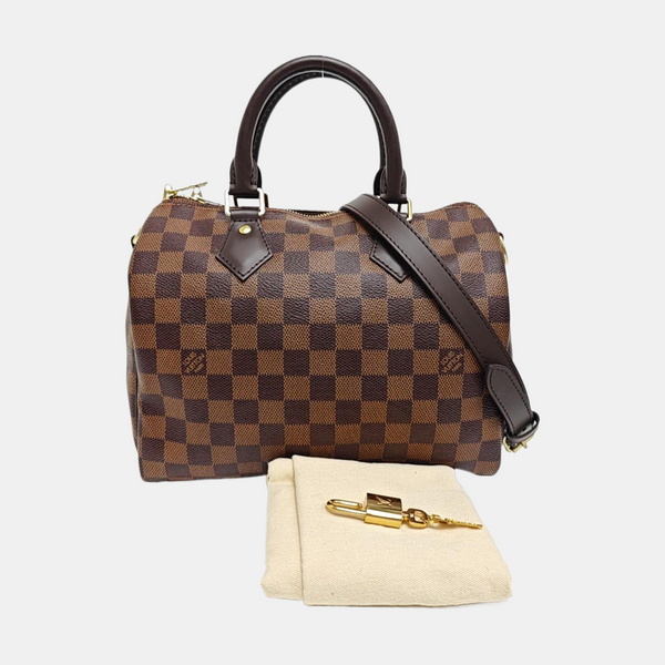 SPEEDY 25 Damier Ebene Coated Canvas Brown