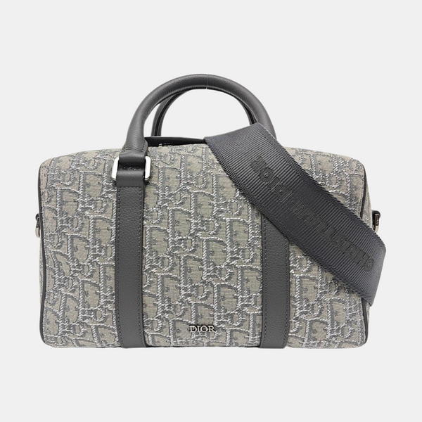 Oblique Canvas Shoulder Bag Gray