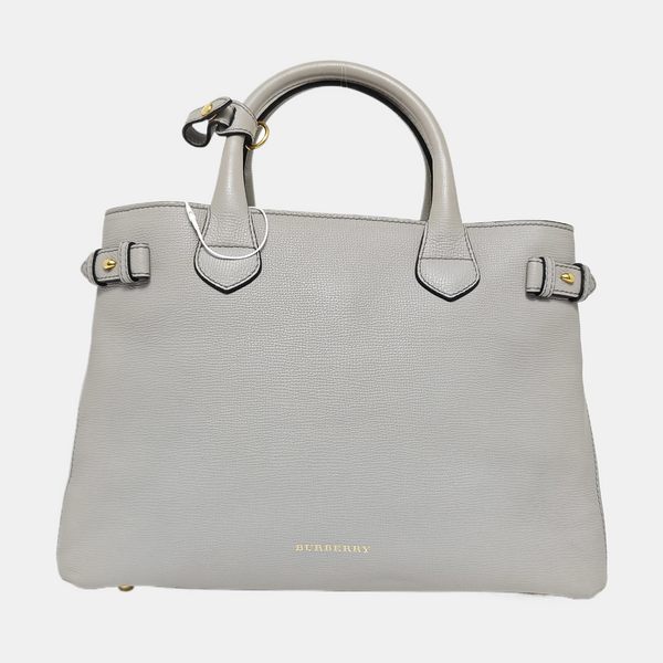 The Banner Medium Calfskin Gray