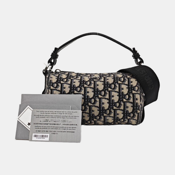 Oblique Canvas Shoulder Bag Beige