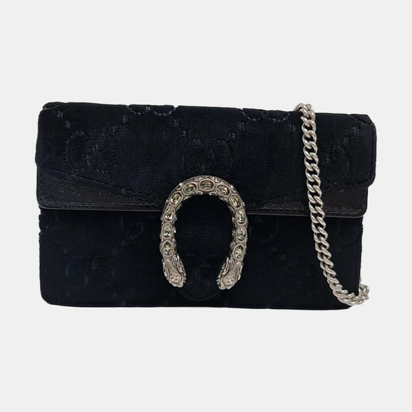 Authenticated pre-owned Dionysus Super Mini Monogram Velvet Black - Shoulder Bag at Looply