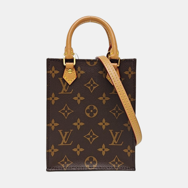 SAC PLAT Mini Monogram Coated Canvas Brown